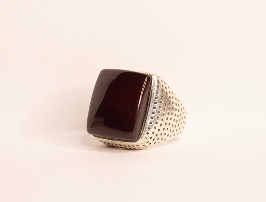 Special Edition Liver Colour Aqeeq Jumbo Ring