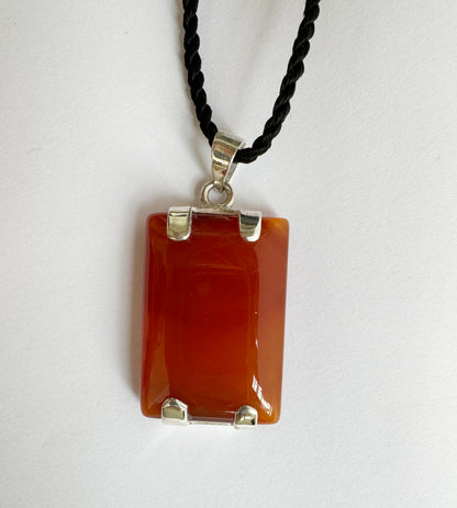 Honey Orange Square  Aqeeq Pendant 1 of 3