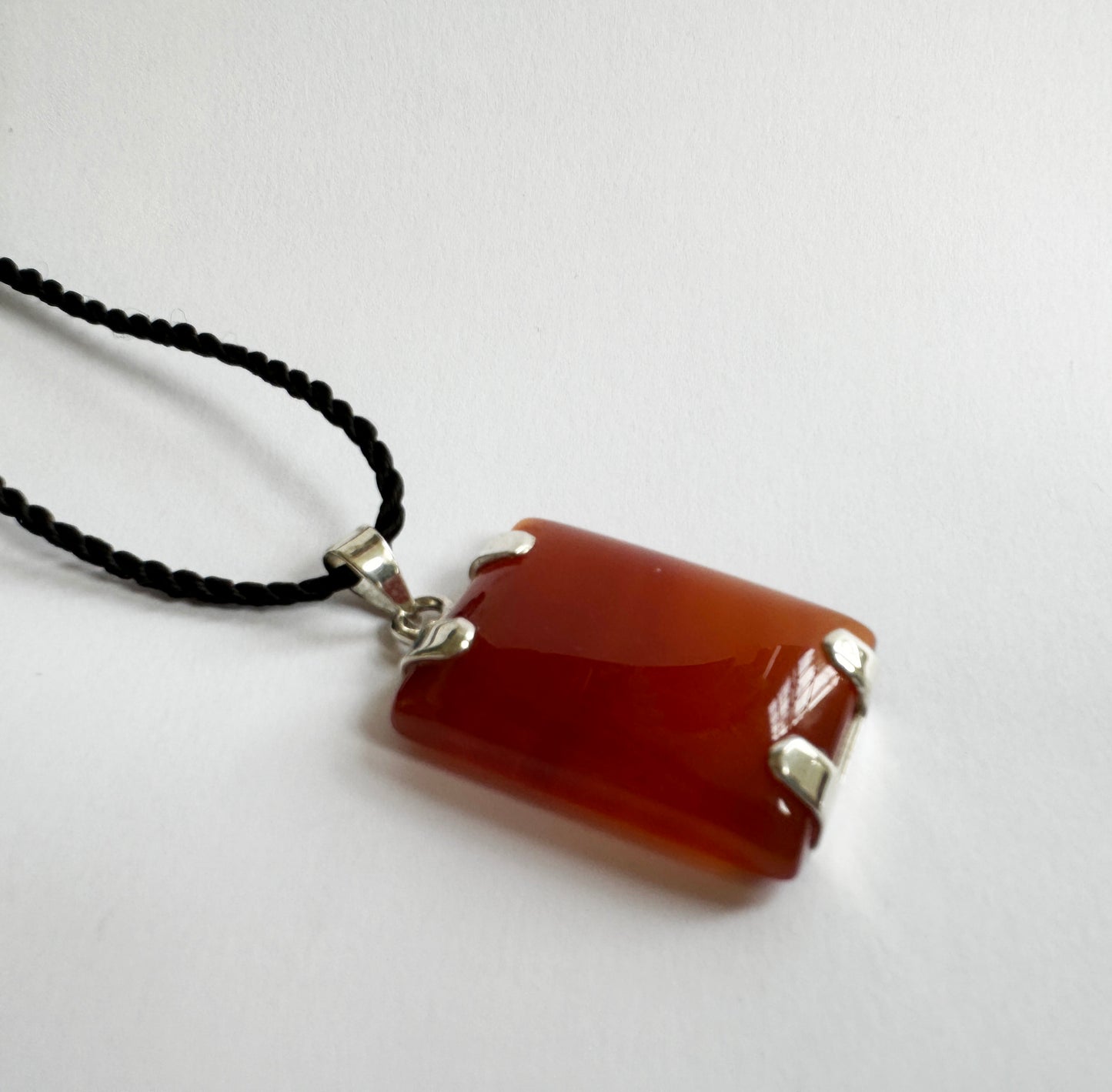 Honey Orange Square  Aqeeq Pendant 1 of 3