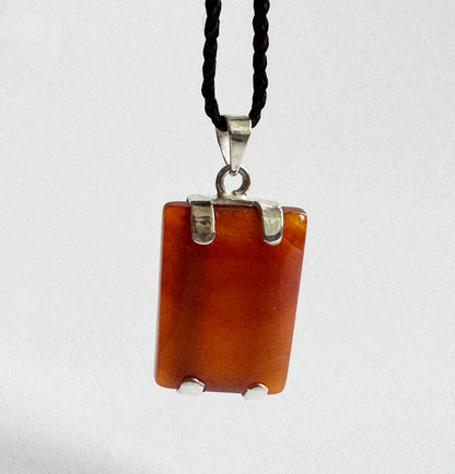 Honey Orange Square  Aqeeq Pendant 1 of 3